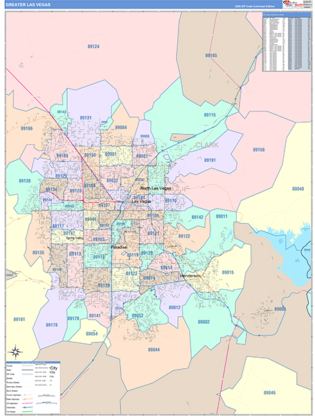 Greater Las Vegas Metro Area Wall Map
